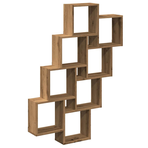 vidaXL Wall Cube Shelf Artisan Oak 90x15x119.5 cm Engineered Wood