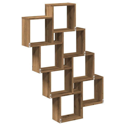 vidaXL Wall Cube Shelf Artisan Oak 90x15x119.5 cm Engineered Wood