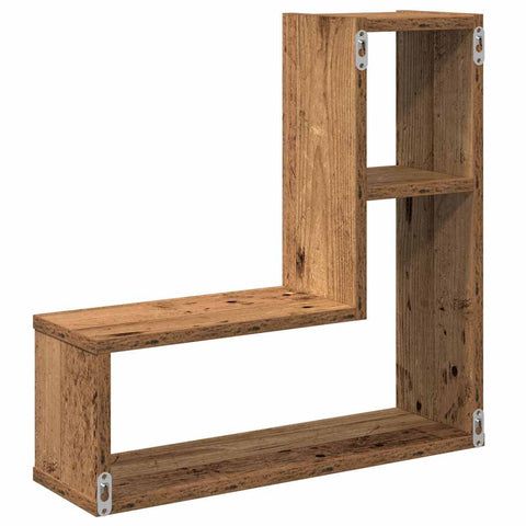 vidaXL Wall Cube Shelves 2 pcs Old Wood 50x15x50 cm Engineered Wood
