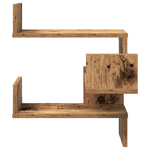 vidaXL Wall Corner Shelf Old Wood 40x40x49.5 cm Engineered Wood