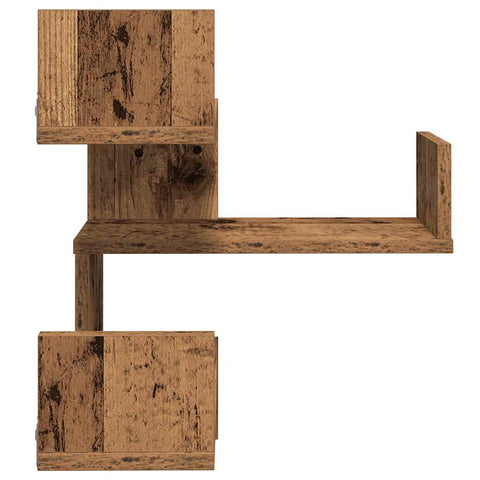 vidaXL Wall Corner Shelf Old Wood 40x40x49.5 cm Engineered Wood