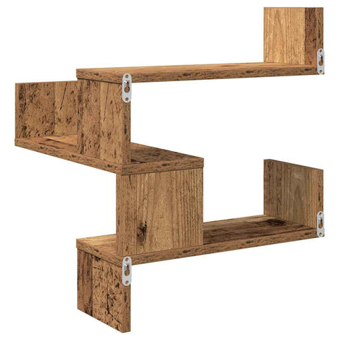 vidaXL Wall Corner Shelf Old Wood 40x40x49.5 cm Engineered Wood