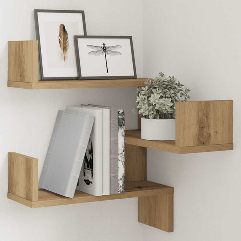 vidaXL Wall Corner Shelf Artisan Oak 40x40x49.5 cm Engineered Wood