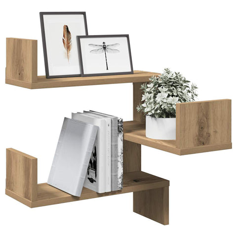 vidaXL Wall Corner Shelf Artisan Oak 40x40x49.5 cm Engineered Wood