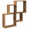 vidaXL Wall Shelf Old Wood 80x15x78.5 cm Engineered Wood