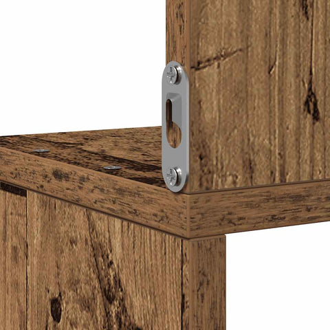 vidaXL Wall Corner Shelf Old Wood 20x20x127.5 cm Engineered Wood