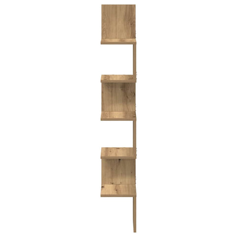 vidaXL Wall Corner Shelf Artisan Oak 20x20x127.5 cm Engineered Wood