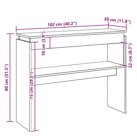 vidaXL Console Table Old Wood 80x30x102 cm Engineered Wood