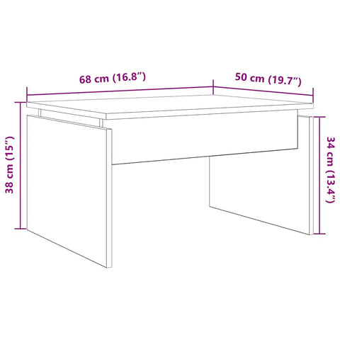 vidaXL Coffee Table Old Wood 68x50x38 cm Engineered Wood