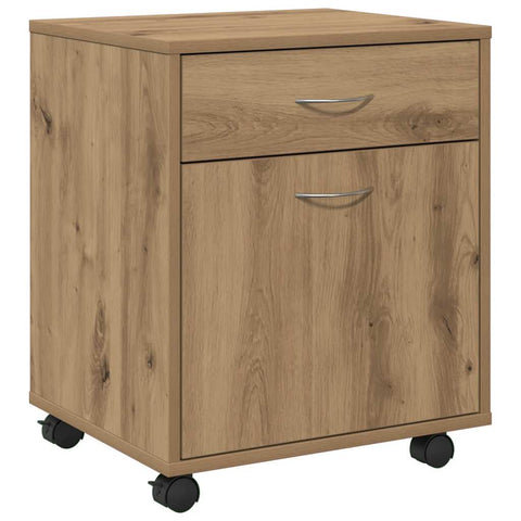 vidaXL Rolling Cabinet Artisan Oak 45x38x54 cm Engineered Wood