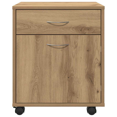 vidaXL Rolling Cabinet Artisan Oak 45x38x54 cm Engineered Wood