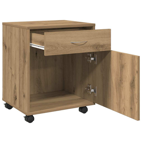 vidaXL Rolling Cabinet Artisan Oak 45x38x54 cm Engineered Wood