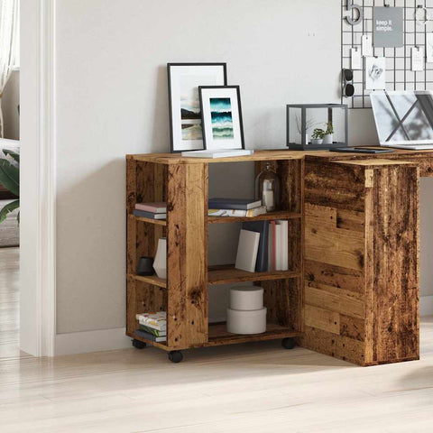 vidaXL Rolling Cabinet Old Wood 60x35x75 cm Engineered Wood