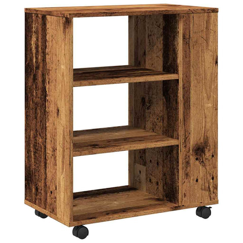 vidaXL Rolling Cabinet Old Wood 60x35x75 cm Engineered Wood