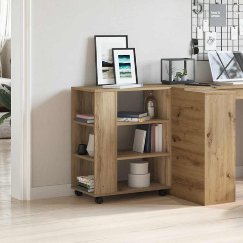 vidaXL Rolling Cabinet Artisan Oak 60x35x75 cm Engineered Wood