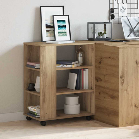 vidaXL Rolling Cabinet Artisan Oak 60x35x75 cm Engineered Wood