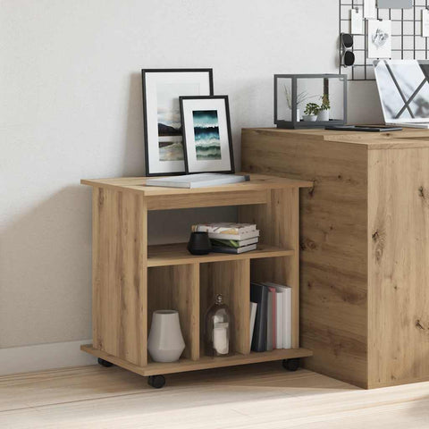 vidaXL Rolling Cabinet Artisan Oak 60x45x60 cm Engineered Wood