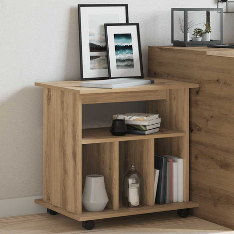 vidaXL Rolling Cabinet Artisan Oak 60x45x60 cm Engineered Wood