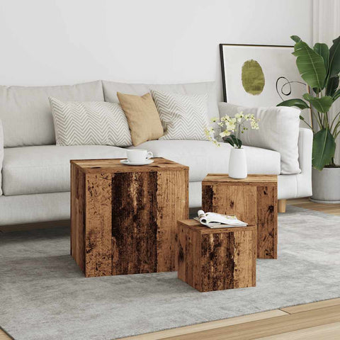 vidaXL Side Tables 3 pcs Artisan Oak Engineered Wood
