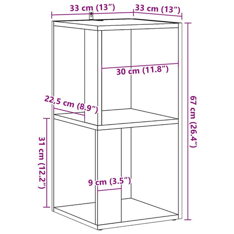 vidaXL Corner Cabinet Old Wood 33x33x67 cm Engineered Wood