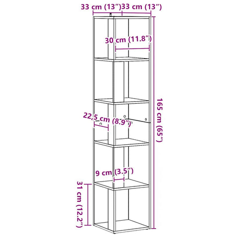 vidaXL Corner Cabinet Artisan Oak 33x33x165 cm Engineered Wood