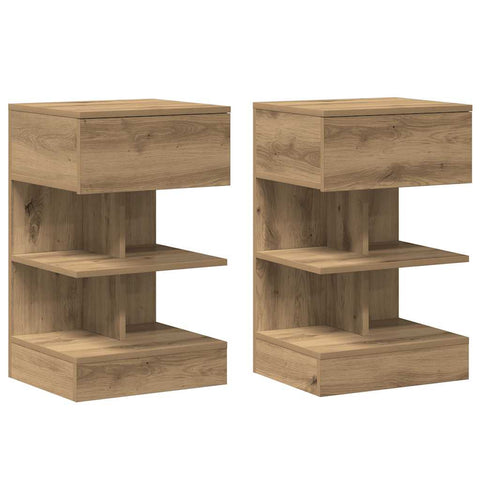 vidaXL Bedside Cabinets 2 pcs Artisan Oak 40x35x65 cm Engineered Wood