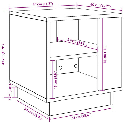 vidaXL Coffee Table Artisan Oak 40x40x43 cm Engineered Wood