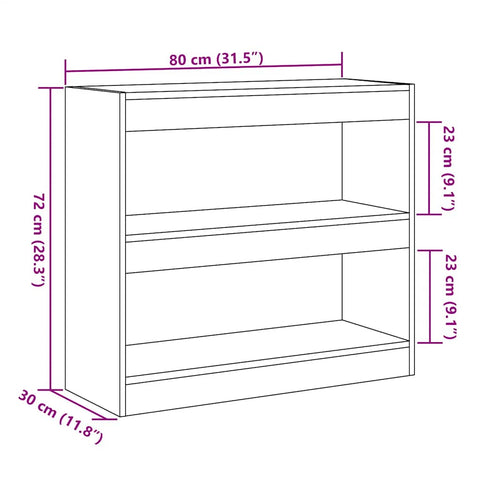vidaXL Book Cabinet/Room Divider Old Wood 80x30x72 cm