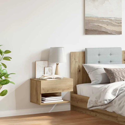 vidaXL Wall-mounted Bedside Cabinet Artisian Oak