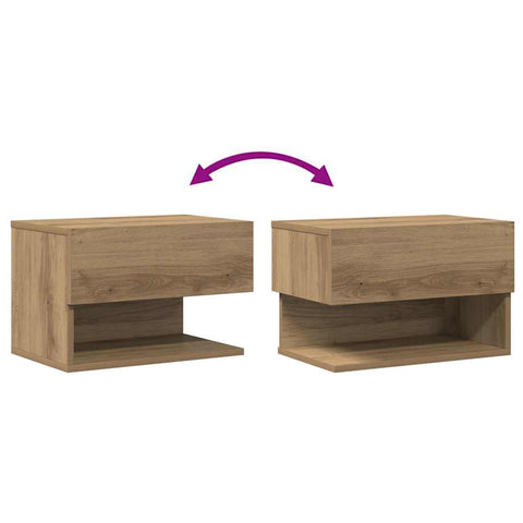 vidaXL Wall-mounted Bedside Cabinet Artisian Oak