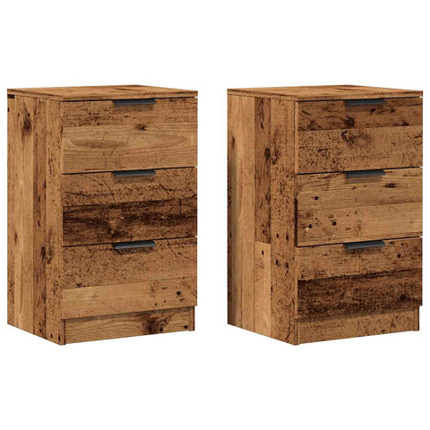 vidaXL Bedside Cabinets 2 pcs Old Wood 40x36x65 cm Engineered Wood