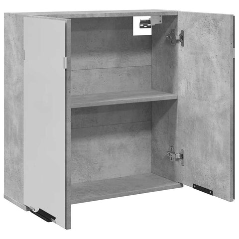 vidaXL Bathroom Mirror Cabinet Concrete Grey 64x20x66.5 cm Engineered Wood