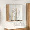 vidaXL Bathroom Mirror Cabinet Artisan Oak 64x20x66.5 cm Engineered Wood