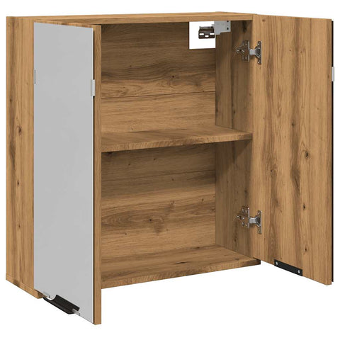 vidaXL Bathroom Mirror Cabinet Artisan Oak 64x20x66.5 cm Engineered Wood
