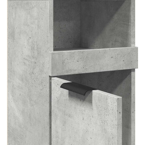 vidaXL Bathroom Cabinet Concrete Grey 32x34x188.5 cm Engineered Wood