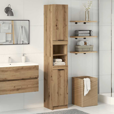 vidaXL Bathroom Cabinet Artisan Oak 32x34x188.5 cm Engineered Wood