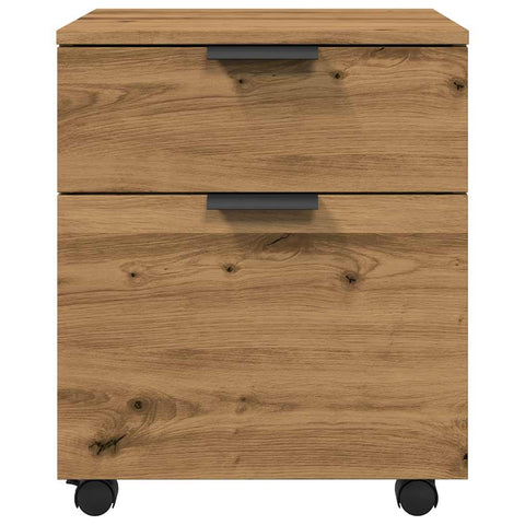 vidaXL Mobile File Cabinet with Wheels Artisan Oak 45x38x54 cm Engineered Wood