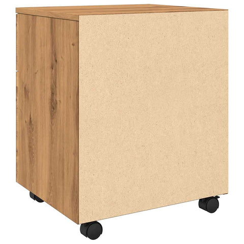vidaXL Mobile File Cabinet with Wheels Artisan Oak 45x38x54 cm Engineered Wood