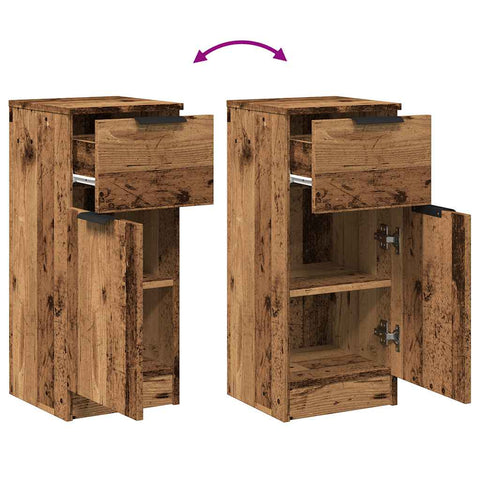 vidaXL Sideboards 2 pcs Old Wood 30x30x70 cm Engineered Wood