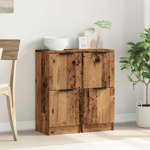 vidaXL Sideboards 2 pcs Old Wood 30x30x70 cm Engineered Wood
