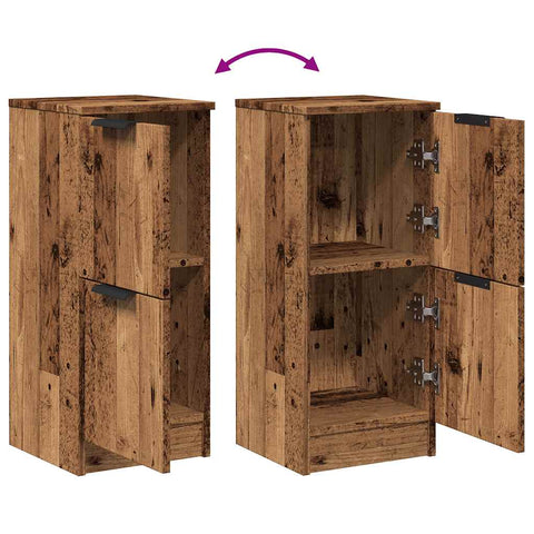 vidaXL Sideboards 2 pcs Old Wood 30x30x70 cm Engineered Wood