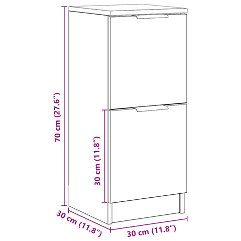 vidaXL Sideboard Artisan Oak 30x30x70 cm Engineered Wood