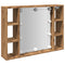 vidaXL Mirror Cabinet with LED Artisan Oak 76x15x55 cm Engineered Wood