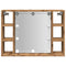vidaXL Mirror Cabinet with LED Artisan Oak 76x15x55 cm Engineered Wood