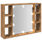 vidaXL Mirror Cabinet with LED Artisan Oak 76x15x55 cm Engineered Wood