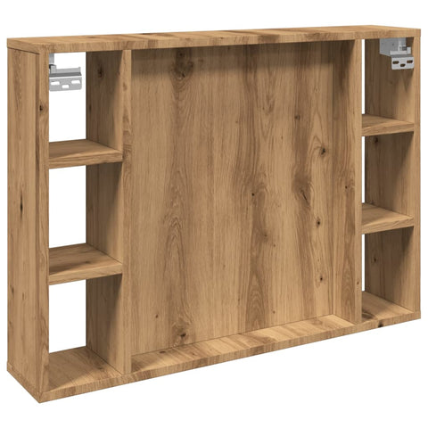vidaXL Mirror Cabinet with LED Artisan Oak 76x15x55 cm Engineered Wood