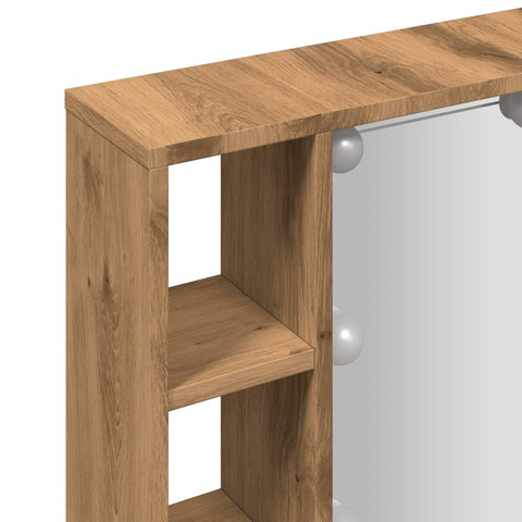 vidaXL Mirror Cabinet with LED Artisan Oak 76x15x55 cm Engineered Wood