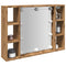 vidaXL Mirror Cabinet with LED Artisan Oak 76x15x55 cm Engineered Wood