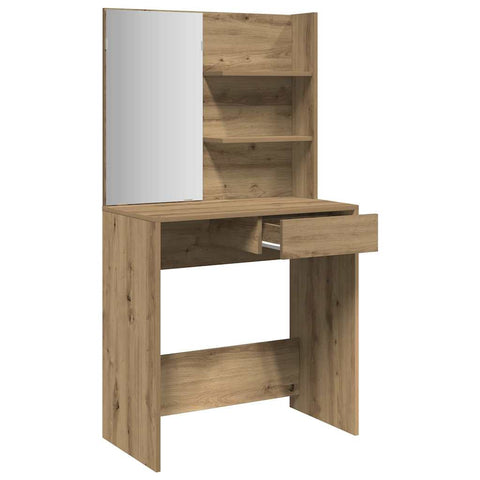vidaXL Dressing Table with Mirror Artisan Oak 74.5x40x141 cm