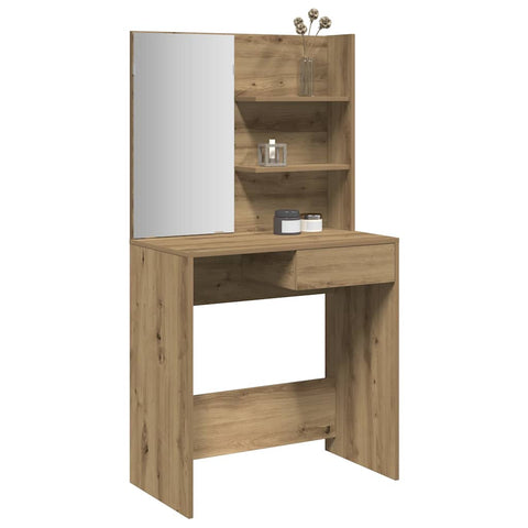 vidaXL Dressing Table with Mirror Artisan Oak 74.5x40x141 cm